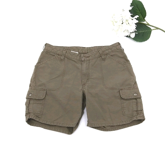 Carhartt Pants - CARHARTT Army Green Cotton Canvas Cargo Shorts